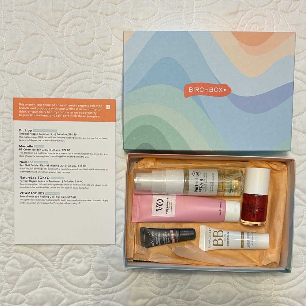 Birchbox Beauty Sample Set with Skincare and Lip Balm